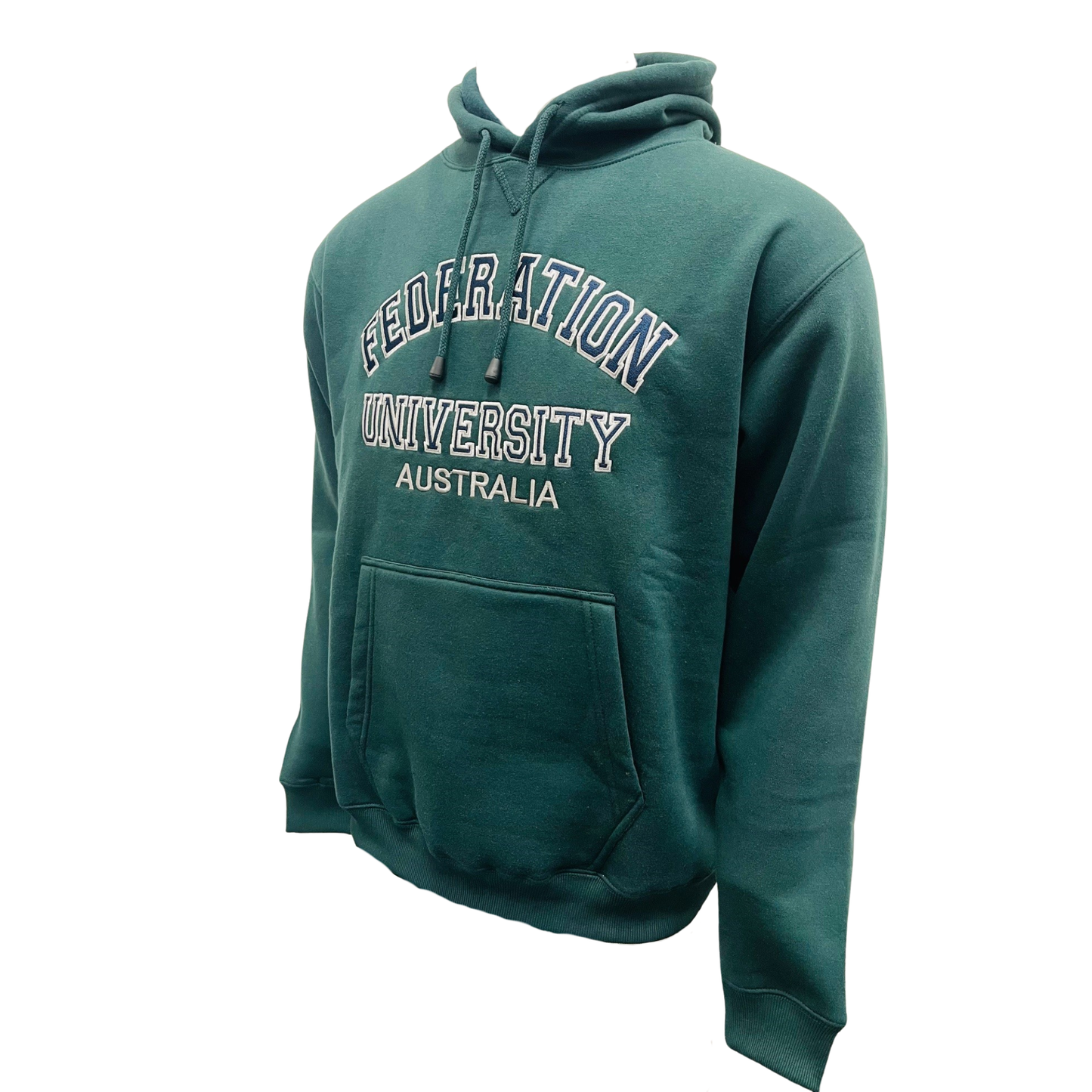 Federation University Embroidered Hoodie | Bottle Green