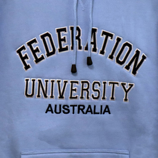 Federation University Embroidered Hoodie | Sky