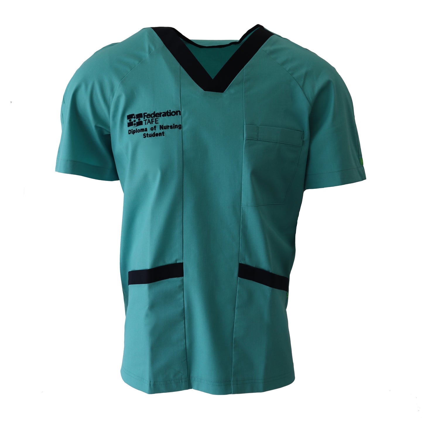 V Neck Scrub Top, Unisex | Mint, Diploma of Nursing