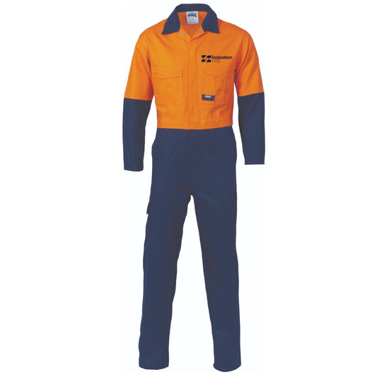 Hi Vis Two Tone Coverall Orange/Navy