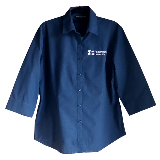 Ladies 3/4 Sleeve Collared Shirt