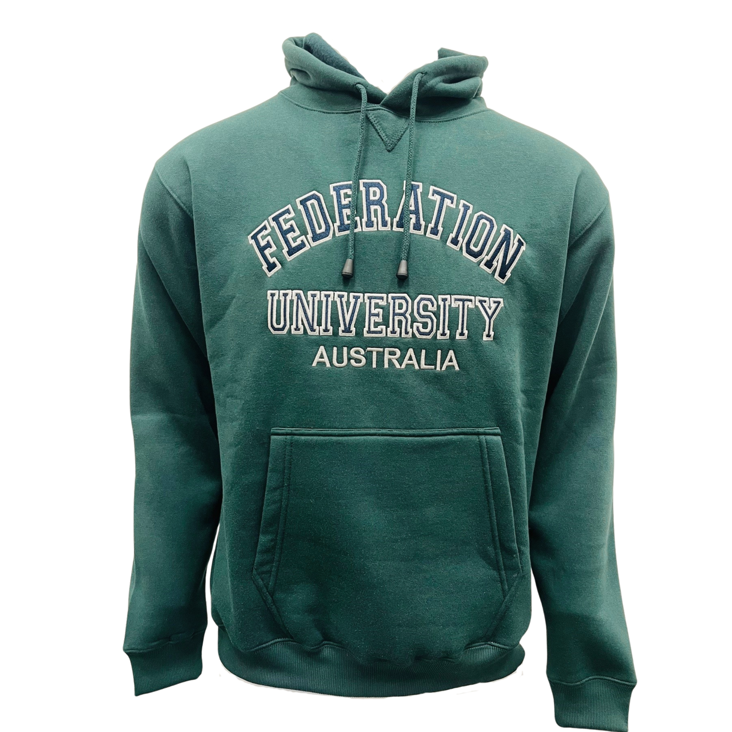 Federation University Embroidered Hoodie | Bottle Green