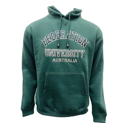 Federation University Embroidered Hoodie | Bottle Green
