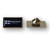 Lapel pin with pen in presentation box