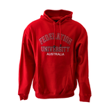 Federation University Embroidered Hoodie | Red