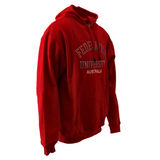 Federation University Embroidered Hoodie | Red